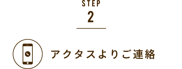 STEP2.アクタスよりご連絡